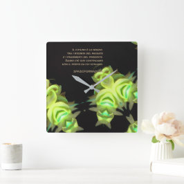 "Two yellow heart in black from gold" & Futuro Fyrkantig Klocka