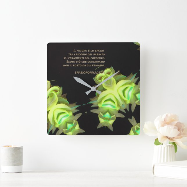 "Two yellow heart in black from gold" & Futuro Fyrkantig Klocka (Hem)