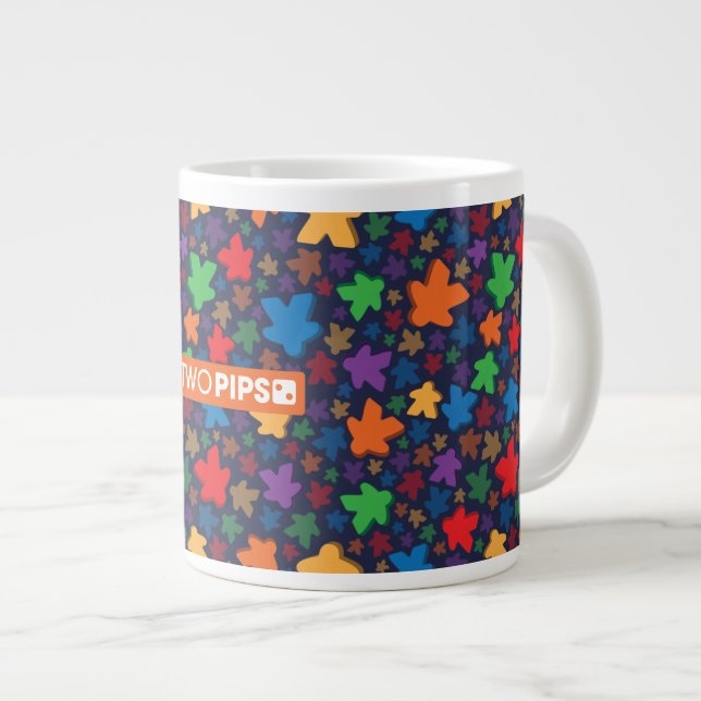TwoPips: Meeple Tryck Jätte Mugg Jumbo Mugg (Framsida höger)