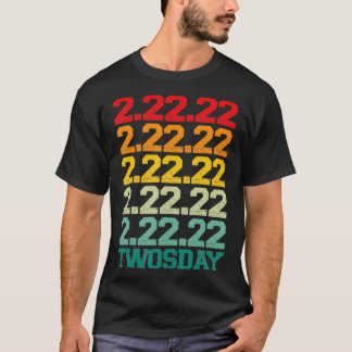 TWOSDAY February 22nd 2022 Funny 22222 Retro Vinta T Shirt
