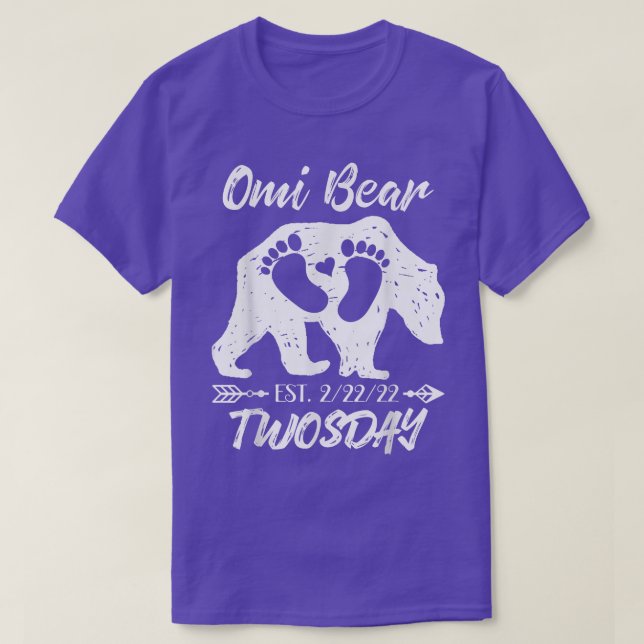 Twosday Omi Grandma Bear Nyfödd bebis Girl Boy Ann T Shirt (Design framsida)