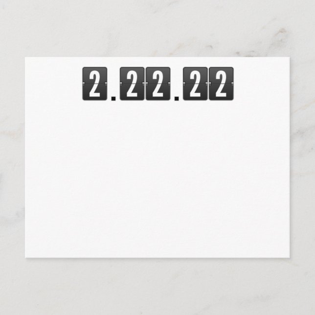 Twosday tisdag februari 2-22-22 matematiklärare vykort (Framsida)