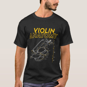 Twoset Violin Fiol Anatomi Ritning Diagram Gräns T Shirt