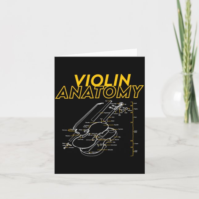 Twoset Violin Violin Anatomi Ritning Diagram Gräns Kort (Framsida)