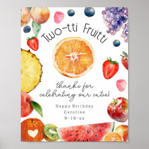 Twotti Fruitti Cutie Citrus Fruit 2:a födelsedagen Poster