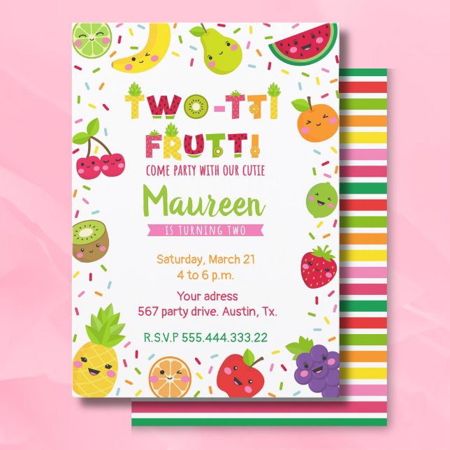 Twotti frutti 2:a födelsedag inbjudningar (Skapare uppladdad)