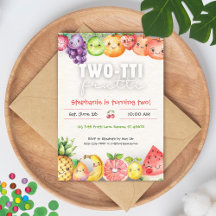 Twotti Frutti 2:a födelsedagsinbjudan