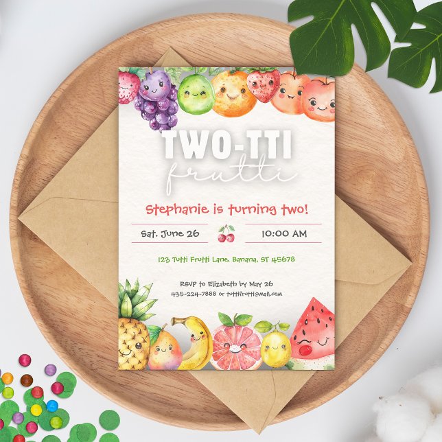 Twotti Frutti 2:a födelsedagsinbjudan Inbjudningar (Skapare uppladdad)