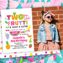 TWOtti Frutti 2:a födelsedagsinbjudan med foto