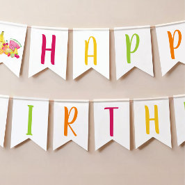 Twotti Frutti 2-års födelsedagsgirlang-banner Vimplar