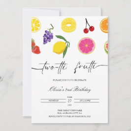 Twotti Frutti 2-års födelsedagsinbjudan Fruktfest Inbjudningar