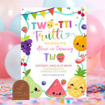 Twotti Frutti 2-års inbjudan