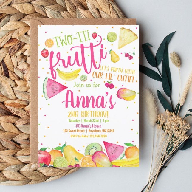 Twotti Frutti Birthday-inbjudan Inbjudningar (Skapare uppladdad)