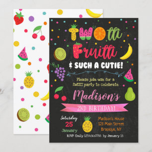 Twotti Frutti Fruits Födelsedagsfest inbjudan