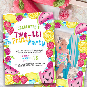 TWOtti Frutti Party 2:a födelsedagsfoto Inbjudningar