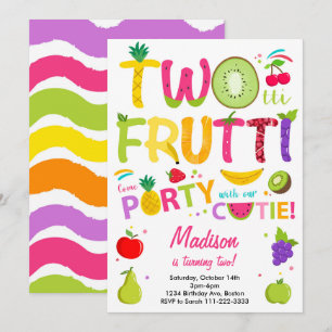Twotti Frutti Party Cutie födelsedagsinbjudan Inbjudningar