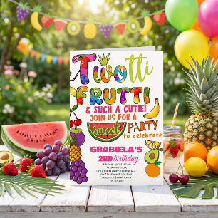 TWOtti Frutti Tropisk frukt 2-års flick födelseda Inbjudningar