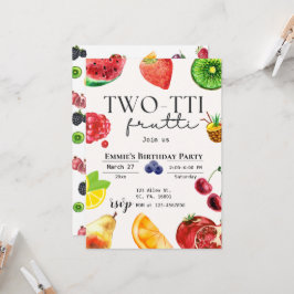 TWOtti Frutti Tropisk Frukt Sommar 2-årsfest Inbjudningar