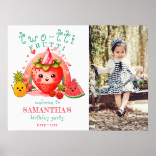 TWOTTI Tutti Frutti Sommar Fruit Kids 2:a födelsed Poster