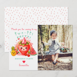 TWOTTI Tutti Frutti Sommar Frukt Barn 2-årsdag Tack Kort