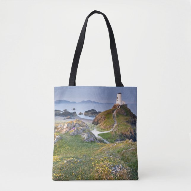 Twr Mawr-fyr på den Llanddwyn ön Tygkasse (Framsida)