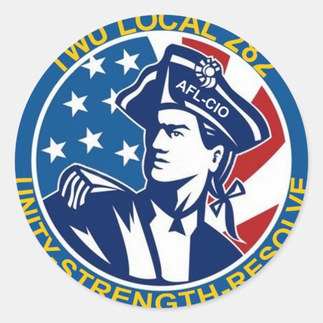 TWU Local 282 Runt Klistermärke (Framsida)