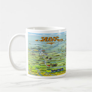 TX Backe Land Tecknad Karta Kaffemugg