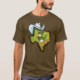 TX Backe Land Tecknad Karta Tee Shirt