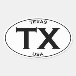 TX - Texas USA Ovalt Klistermärke