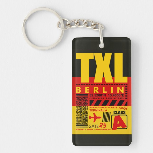 TXL Tegel Berlin flygplats Nyckelring (Framsidan)