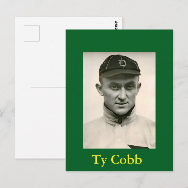 Ty Cobb-vykort Vykort (Fram/baksida)