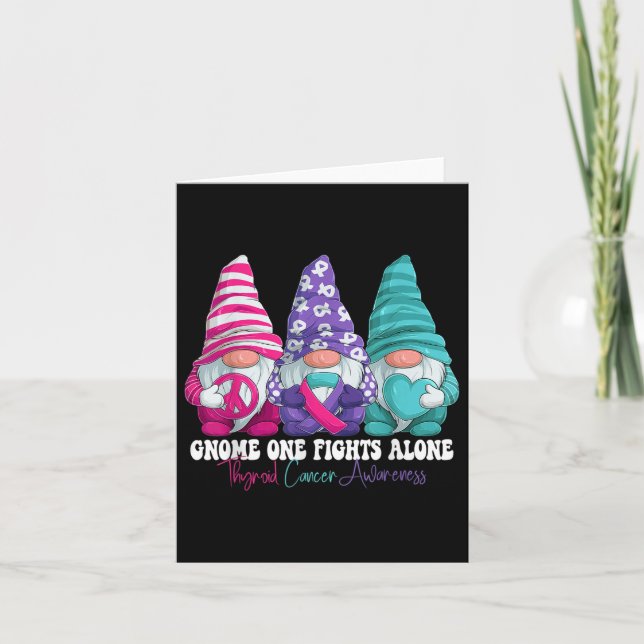 Ty Gnomies Thyroid Cancer Awareness Month Ribbo Kort (Framsida)
