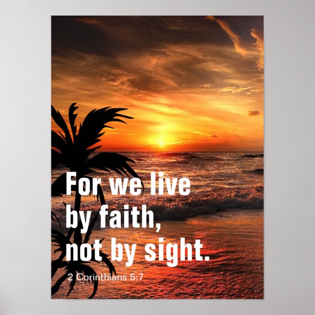Ty vi lever genom tro, inte genom syn. Bibelvers  Poster (Framsidan)