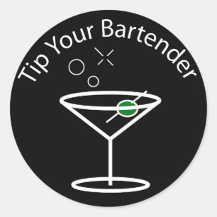 TYB Martini-Logotyp Runt Klistermärke