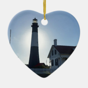 Tybee fyr julgransprydnad keramik