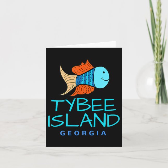 Tybee Island, Fish Vacation Tybee Georgia Shirt Kort (Framsida)