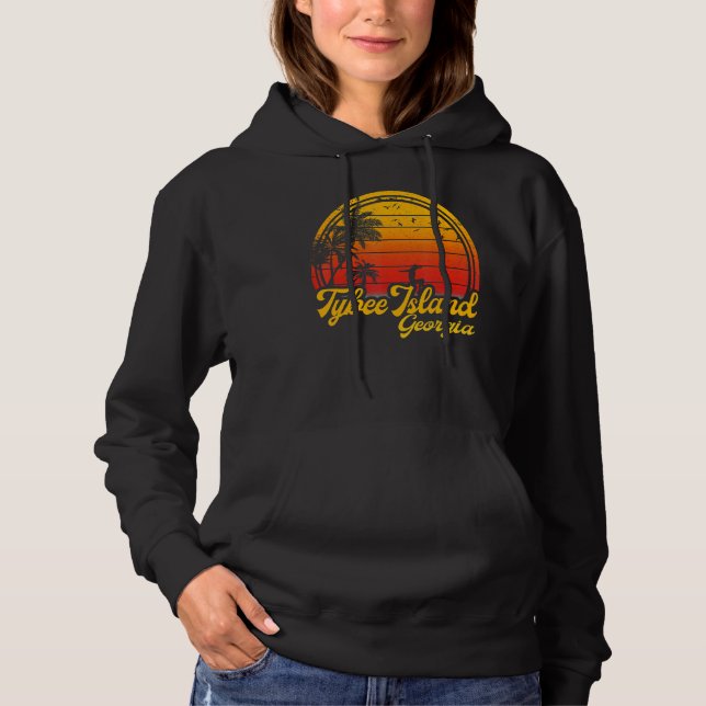 Tybee Island Georgia Beach Handflatan Träd Sommar  T Shirt (Framsida)