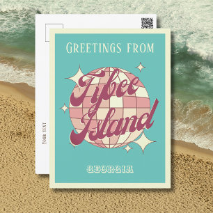Tybee Island Georgia Chatham USA retro Postcard Vykort