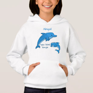 Tybee Island Georgia Cute Playful Blue Dolphins T Shirt