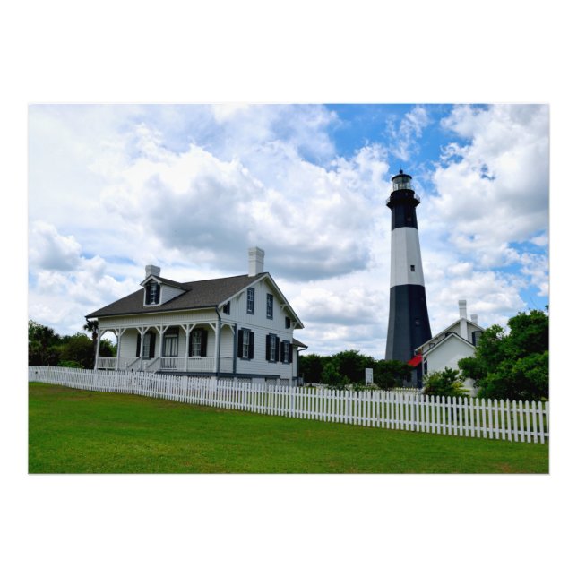 Tybee Island, Georgia fyr Fototryck (Framsidan)