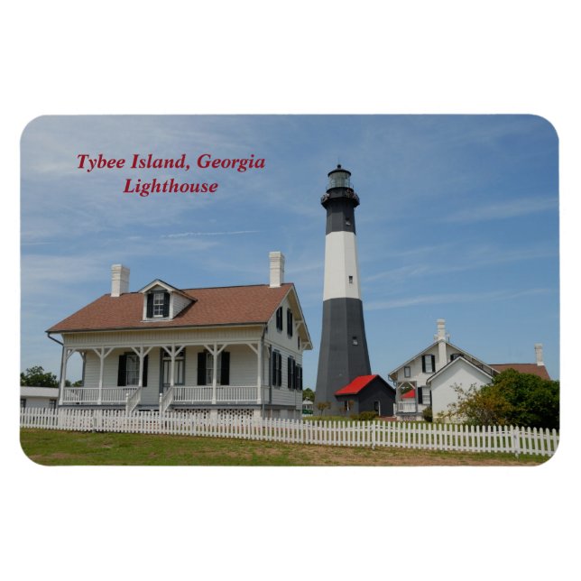 Tybee Island, Georgia fyr Magnet (Horisontell)