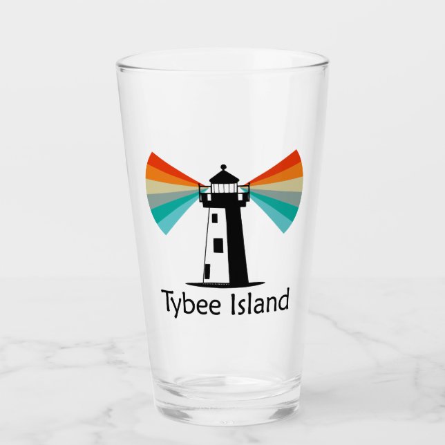 Tybee Island Georgia Lighthouse Rainbow Glaskopp (Framsida)