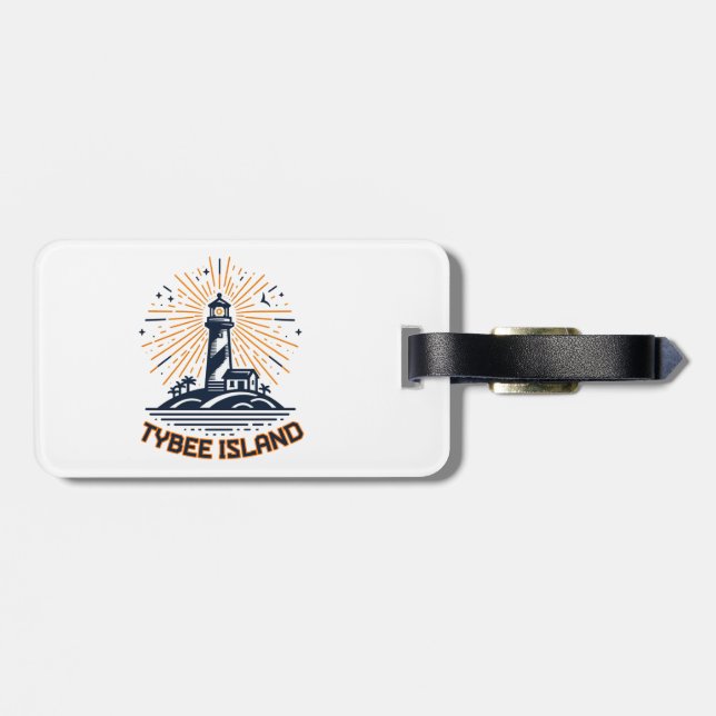 Tybee Island Georgia Lighthouse Sunrise Bagagebricka (Baksida Vågrät)