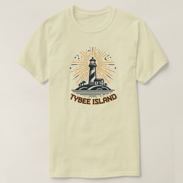 Tybee Island Georgia Lighthouse Sunrise T Shirt (Design framsida)