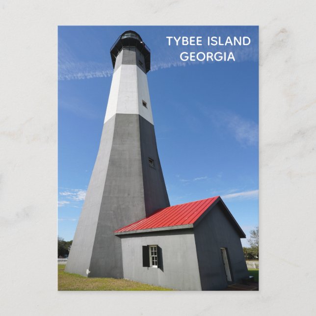 Tybee Island Georgia Lighthouse Travel Vykort (Framsida)