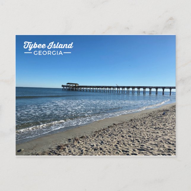 Tybee Island Georgia Pier Beach Vykort (Framsida)