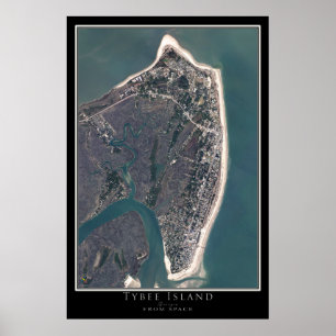 Tybee Island Georgia Satellite Poster Karta