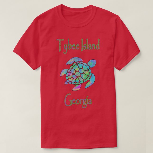 Tybee Island Georgia Sea Turtle T Shirt (Design framsida)