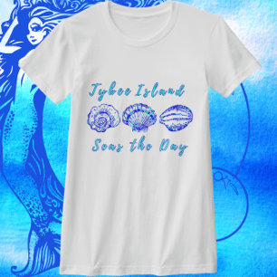 Tybee Island Georgia Seas Day Söt Seashell T Shirt