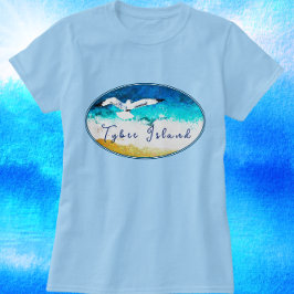 Tybee Island Georgia Soaring Fiskmås Beach T-Shirt